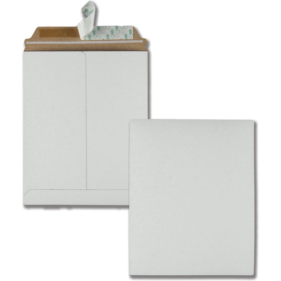 Quality Park Sturdy Fiberboard Photo Mailers - Document - 9" Width x 11 1/2" Length - Self-sealing - Fiberboard - 25 / Box - White. Picture 6