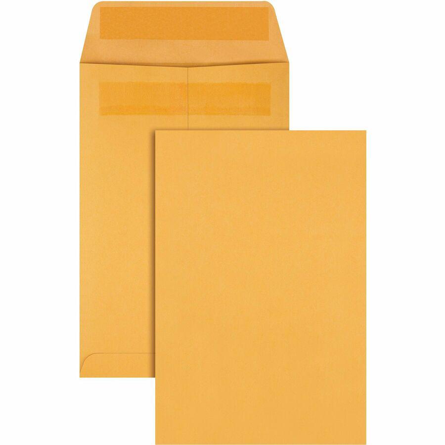 Quality Park 6-1/2 x 9-1/2 Catalog Envelopes with Self-Seal Closure - Catalog - 6 1/2" Width x 9 1/2" Length - 28 lb - Gummed - Kraft - 100 / Box - White. Picture 6