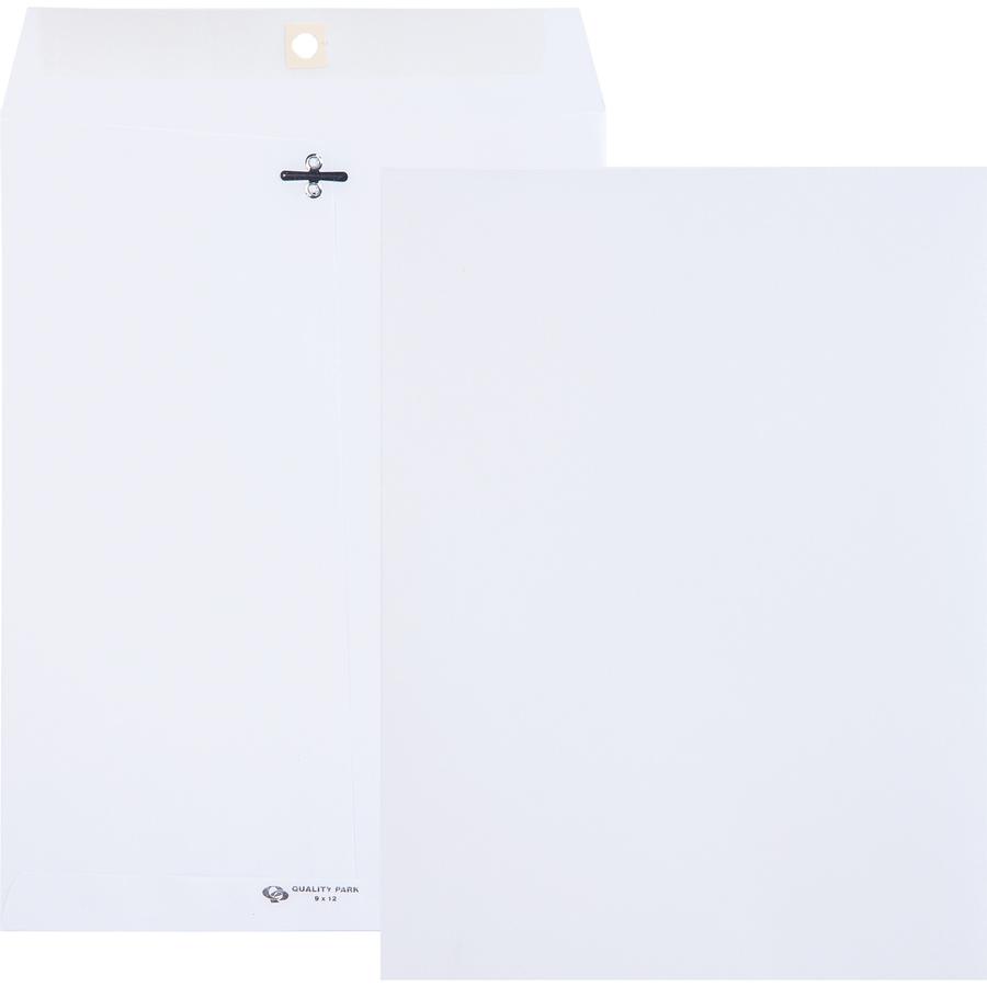 Quality Park Clasp Envelopes - Business - #90 - 28 lb - Gummed Flap - 100 / Box - White. Picture 3