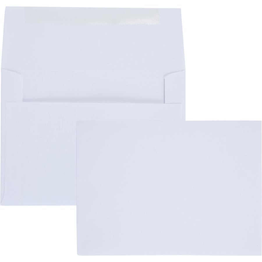 Quality Park Invitation Envelope - Announcement - #6 - 4 3/4" Width x 6 1/2" Length - 24 lb - Gummed - Paper - 100 / Box - White. Picture 2