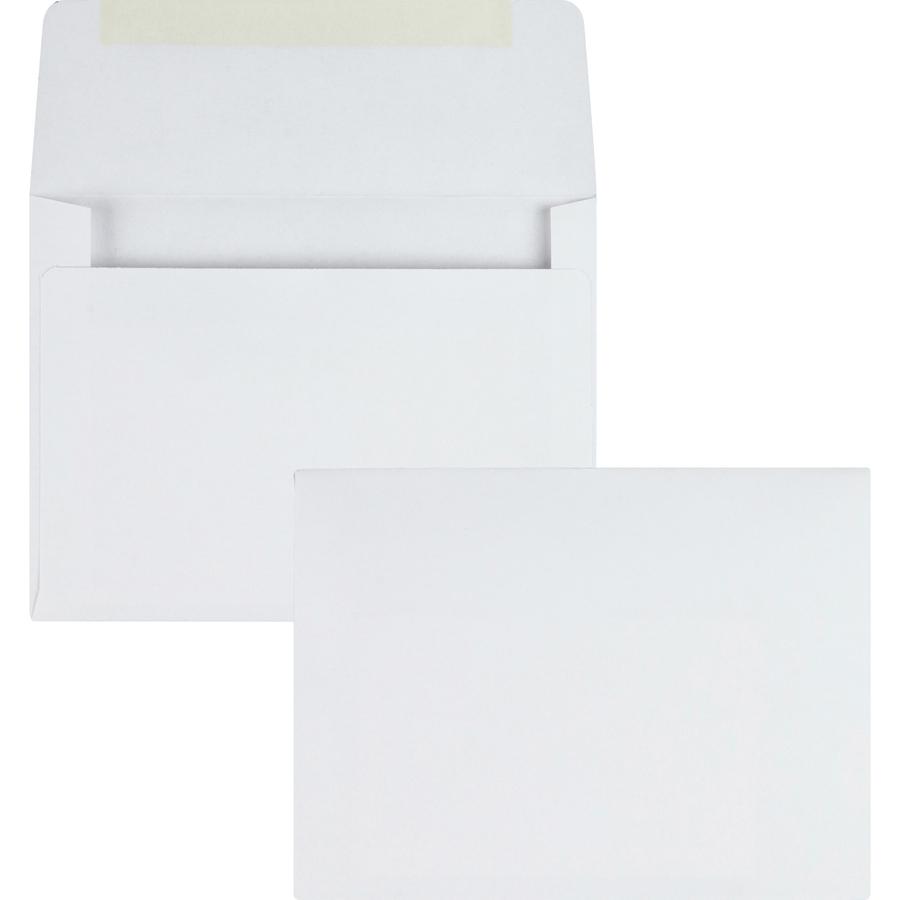 Quality Park A2 Quarter-folded Invitation Envelopes - #5-1/2 - 4 3/8" Width x 5 3/4" Length - 24 lb - Flap - 500 / Box - White. Picture 2