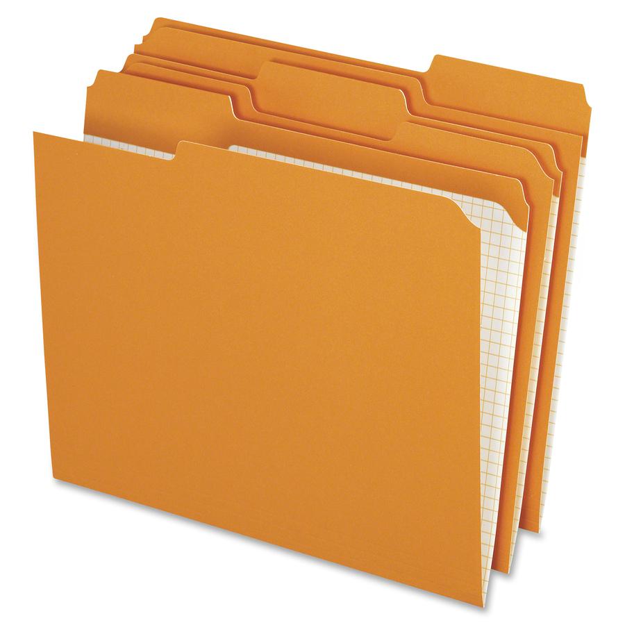 Pendaflex Reinforced Top Tab Colored File Folder - 8 1/2" x 11" - Top Tab Location - Assorted Position Tab Position - Orange - 10% Recycled - 100 / Box. Picture 2