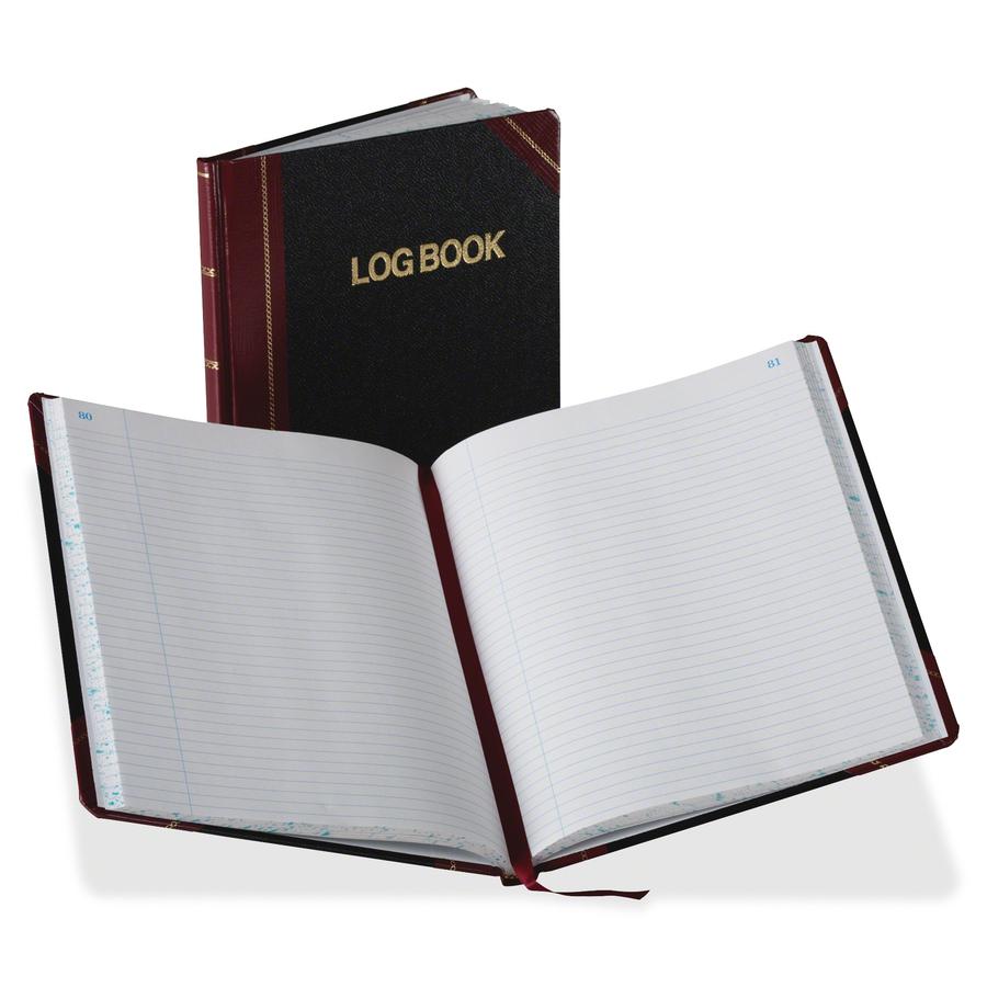Boorum & Pease 150-page Record Ruled Log Book - 150 Sheet(s) - Thread Sewn - White - Black, Red Cover - 1 Each. Picture 2