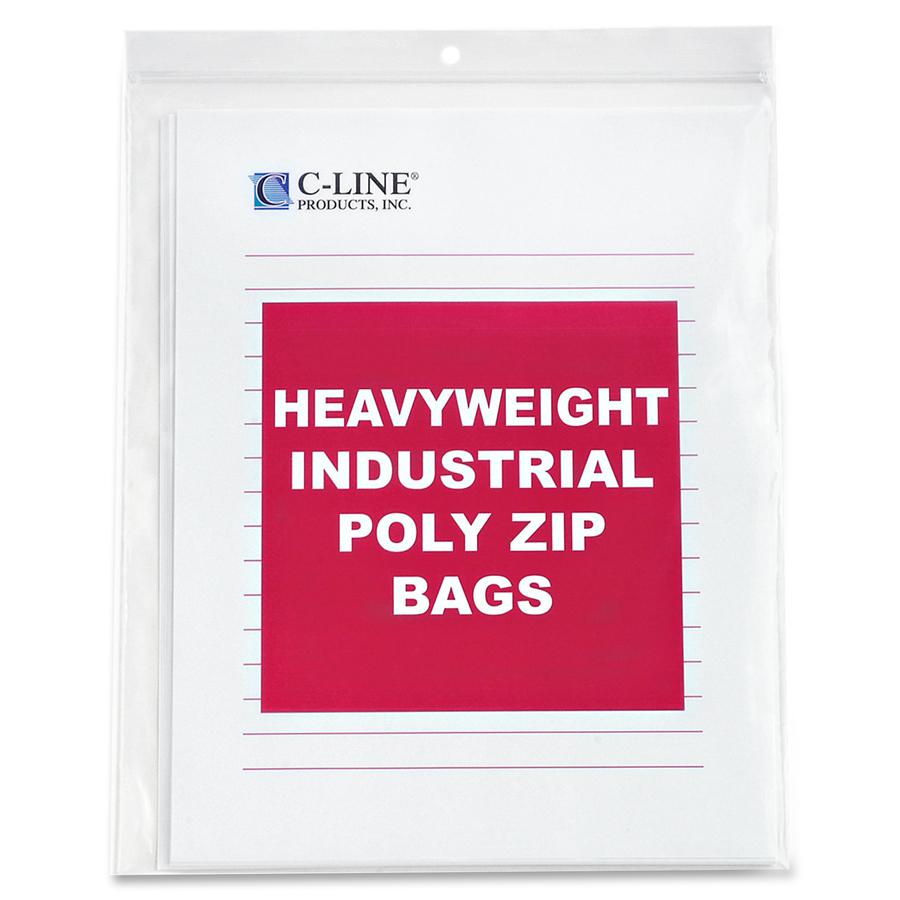 C-Line Heavyweight Industrial Poly Zip Bags - 8-1/2 x 11, 50/BX, 47911. Picture 4