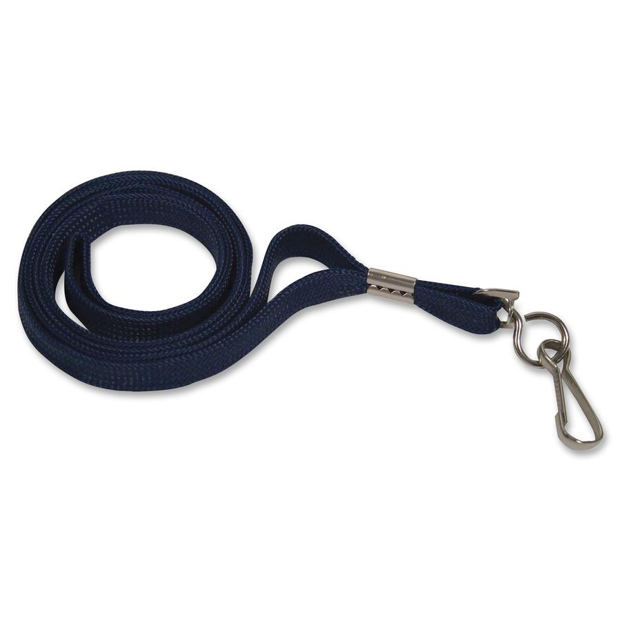Advantus 36" Deluxe Lanyard with J-Hook - 24 / Box - 36" Length - Blue - Nylon, Cotton, Metal. Picture 2