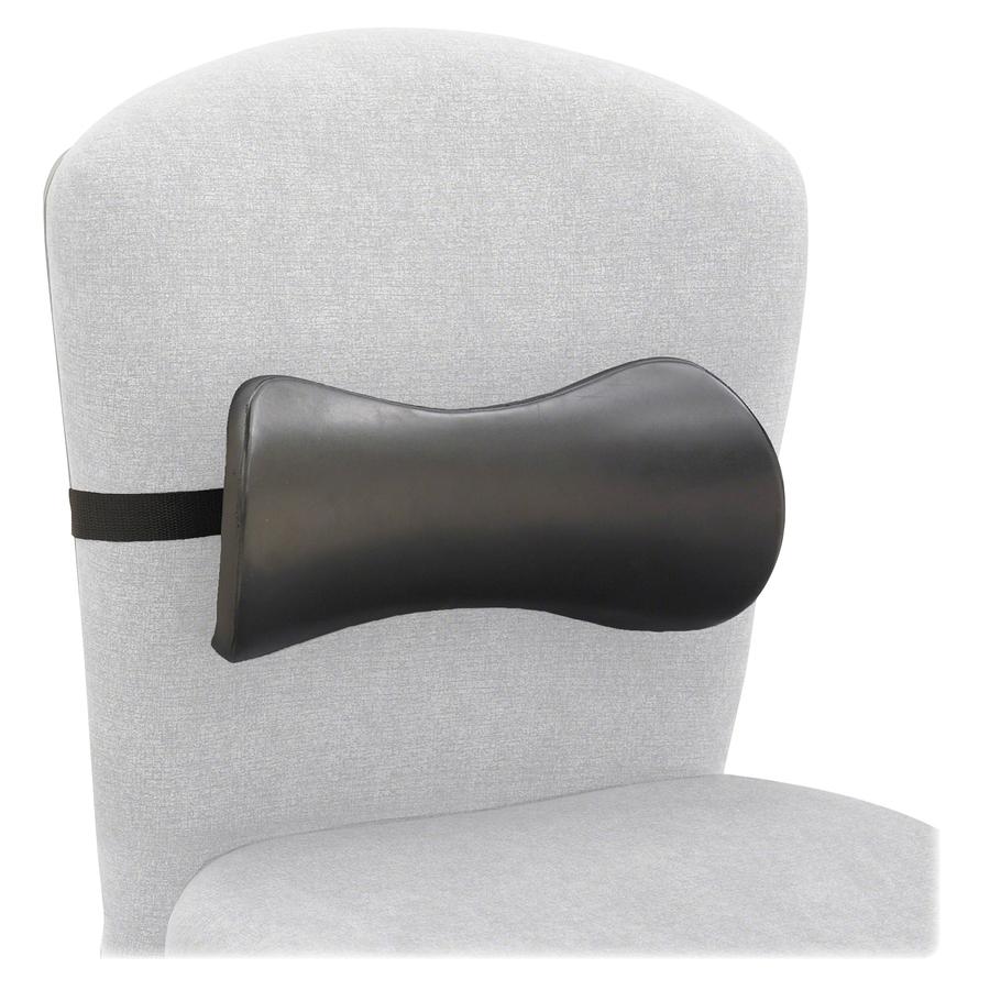 Safco Memory Foam Lumbar Support Backrest - Strap Mount - Black. Picture 2