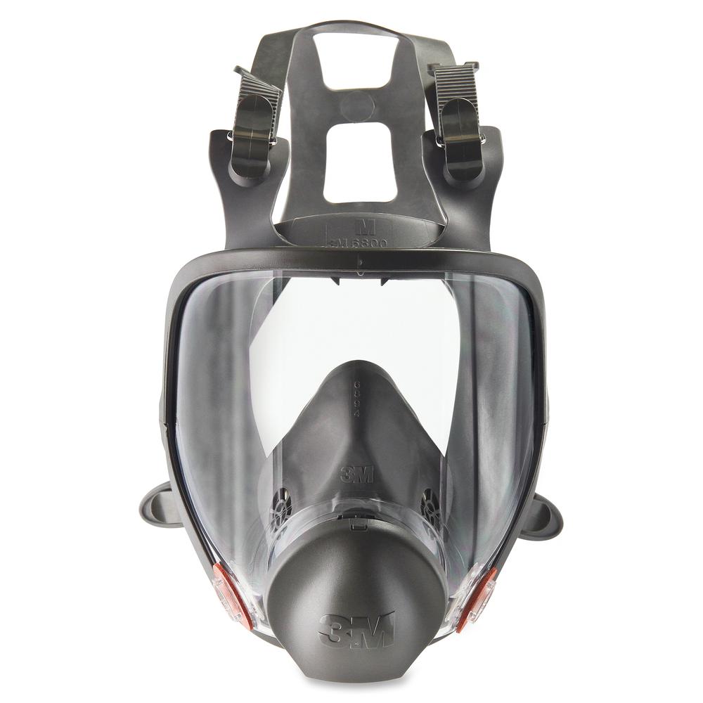 3M 6800 Full Facepiece Reusable Respirator - Medium Size - Gases, Vapor, Particulate Protection - Thermoplastic - Black, Gray - Lightweight - 1 Each. Picture 3