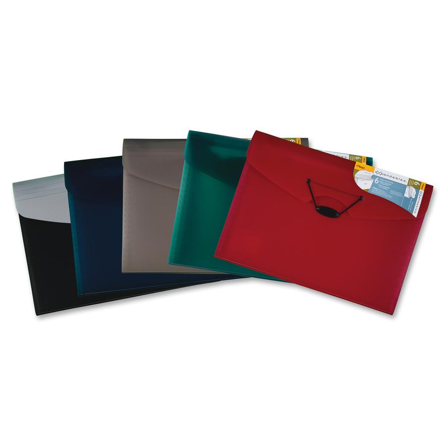 MeadWestvaco Poly Expanding File - 9 1/4" x 13" - 6 Pocket(s) - Poly - Assorted - 1 Each. Picture 2
