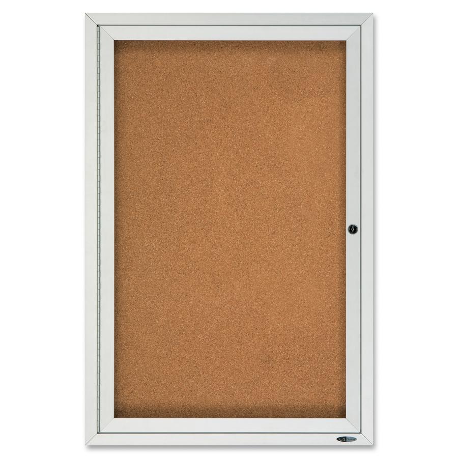 Quartet Enclosed Cork Bulletin Board for Outdoor Use - 36" Height x 24" Width - Brown Cork Surface - Hinged, Wear Resistant, Tear Resistant, Water Resistant, Shatter Proof, Acrylic Glass, Weather Resi. Picture 3