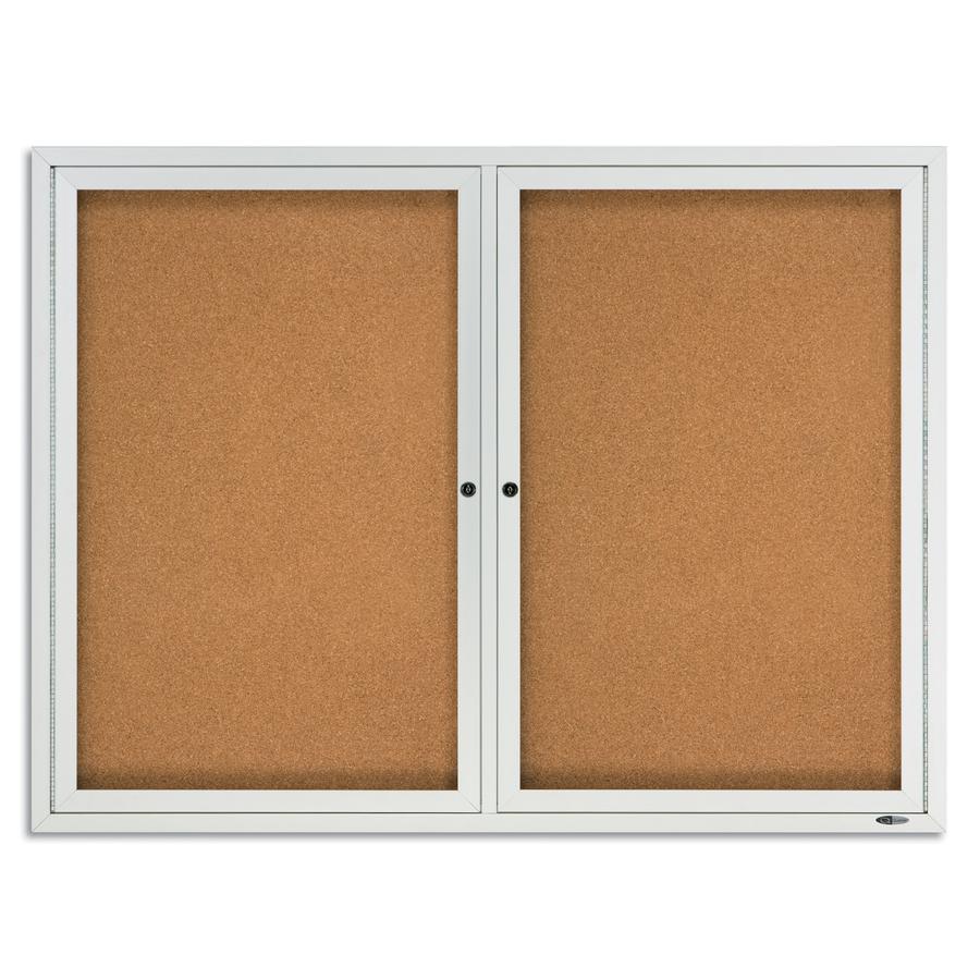 Quartet Enclosed Cork Bulletin Board for Outdoor Use - 36" Height x 48" Width - Brown Cork Surface - Hinged, Wear Resistant, Tear Resistant, Water Resistant, Shatter Proof, Acrylic Glass, Weather Resi. Picture 4