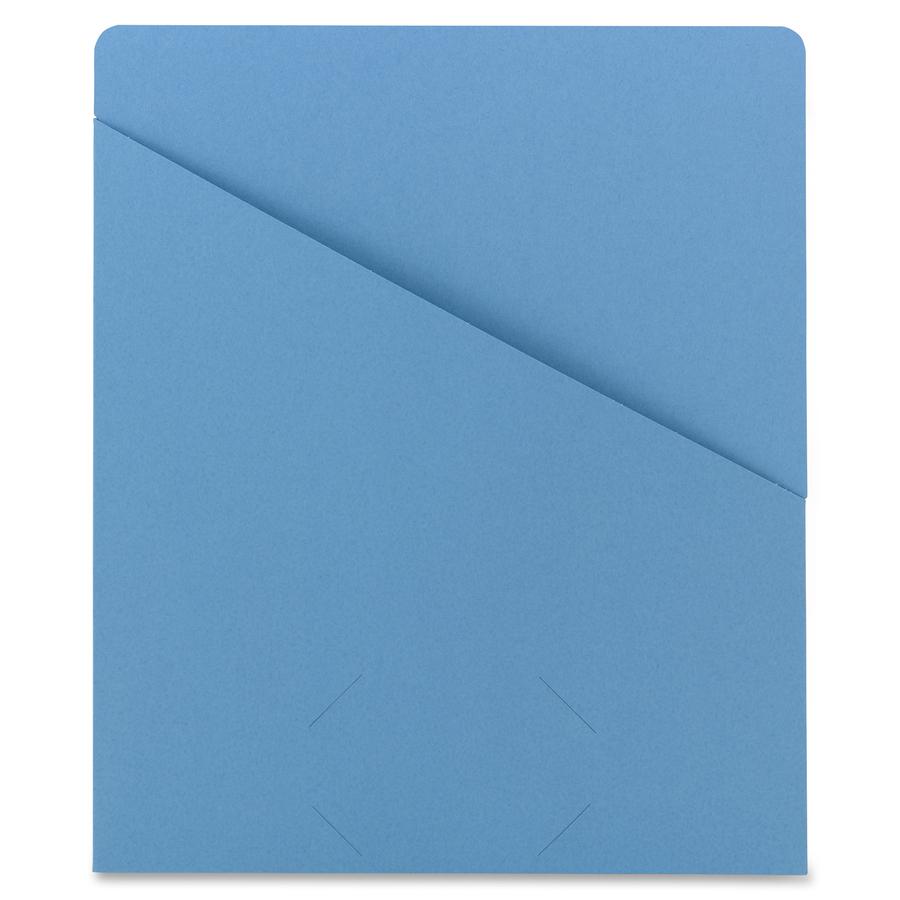 Smead Letter Recycled File Jacket - 8 1/2" x 11" - Manila - Blue - 10% Recycled - 25 / Pack. Picture 4