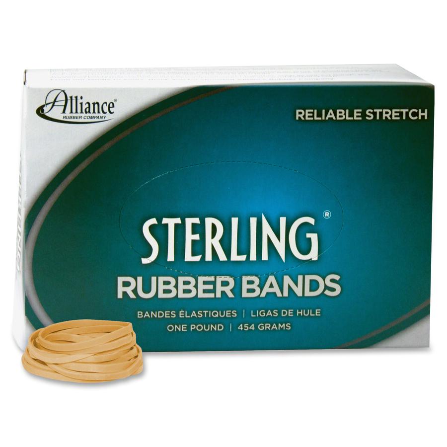 Alliance Rubber 24315 Sterling Rubber Bands - Size #31 - Approx. 1200 Bands - 2 1/2" x 1/8" - Natural Crepe - 1 lb Box. Picture 2
