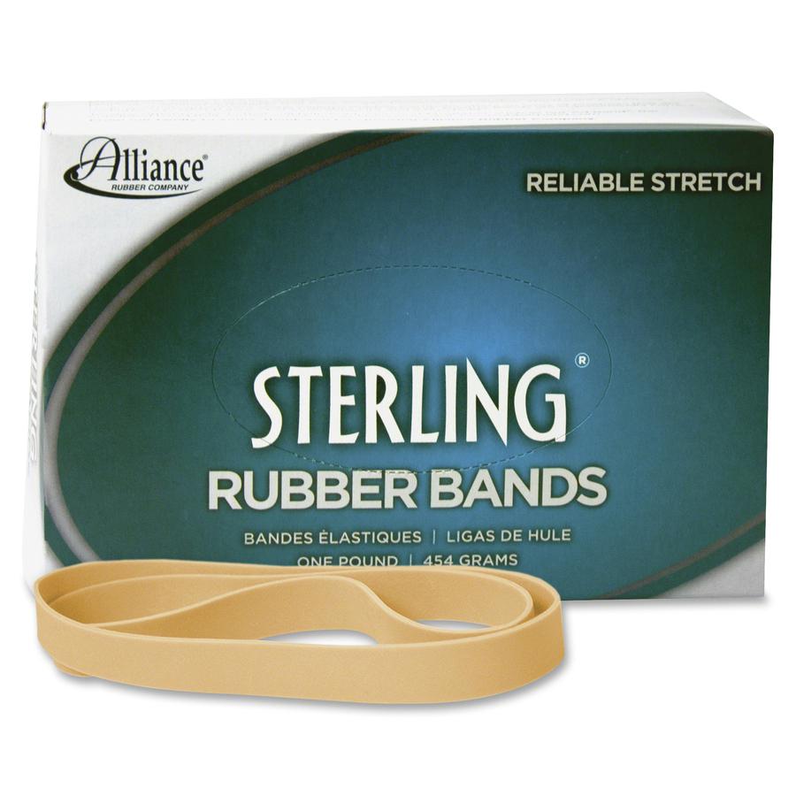Alliance Rubber 25055 Sterling Rubber Bands - Size #105 - Approx. 70 Bands - 5" x 5/8" - Natural Crepe - 1 lb Box. Picture 2