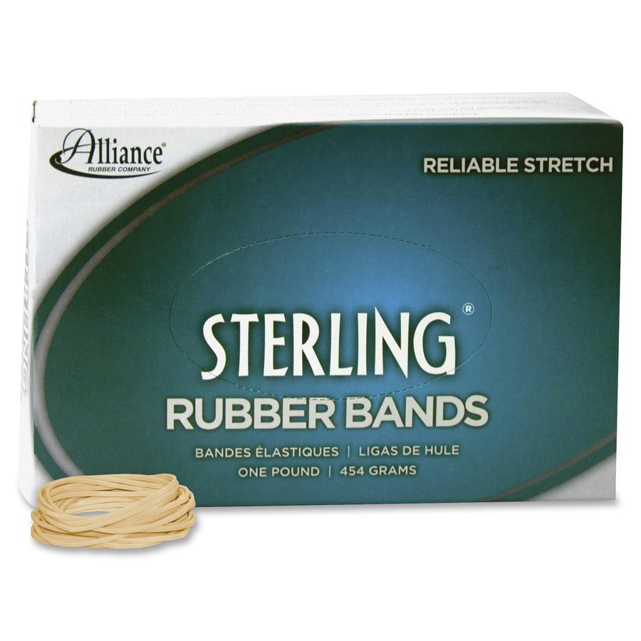 Alliance Rubber 24145 Sterling Rubber Bands - Size #14 - Approx. 3100 Bands - 2" x 1/16" - Natural Crepe - 1 lb Box. Picture 2