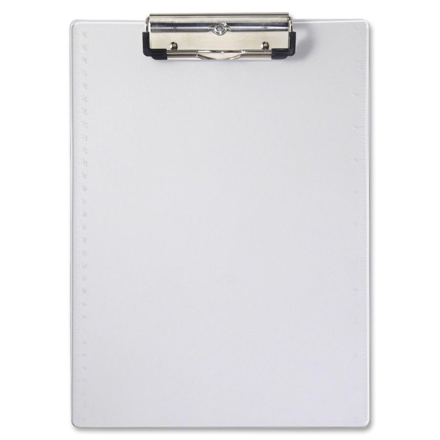 Saunders Clipboard - 0.50" Clip Capacity - 8 1/2" x 12" - Acrylic - Clear - 1 Each. Picture 3