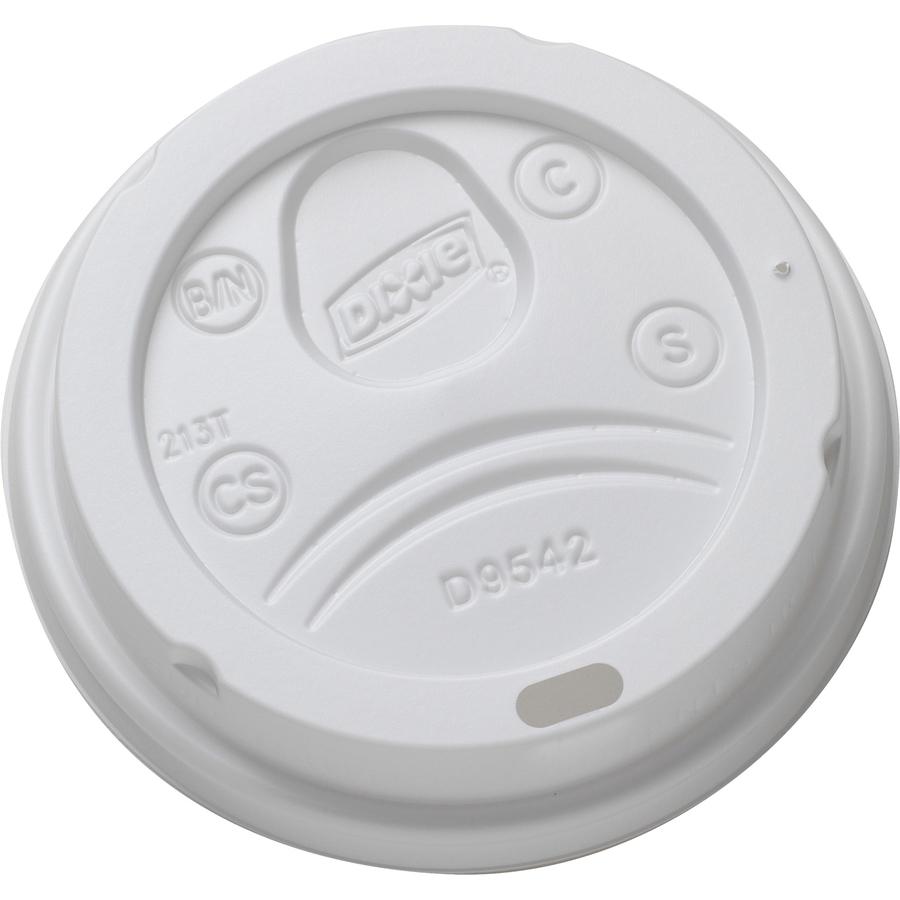 Dixie Drink-thru Lid - Round - Plastic - 100 / Pack - White. Picture 4