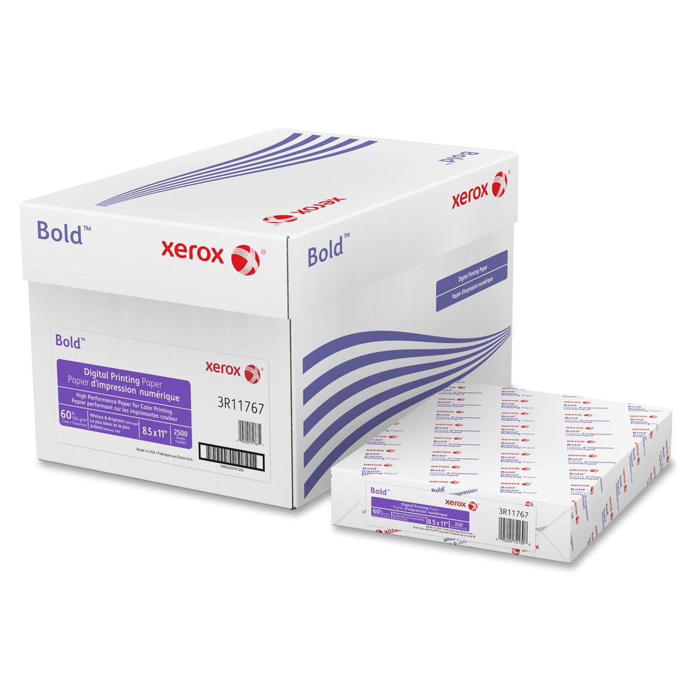 Xerox Bold Digital Printing Paper - 100 Brightness - Letter - 8 1/2" x 11" - 60 lb Basis Weight - Smooth - 250 / Pack ( - Ream per Case)SFI - Uncoated. Picture 4