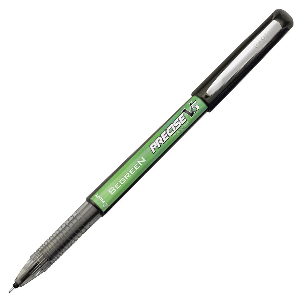 Pilot Precise BeGreen V5 Extra-Fine Rolling Ball Pens - Extra Fine Pen Point - 0.5 mm Pen Point Size - Needle Pen Point Style - Refillable - Black - 1 Dozen. Picture 2