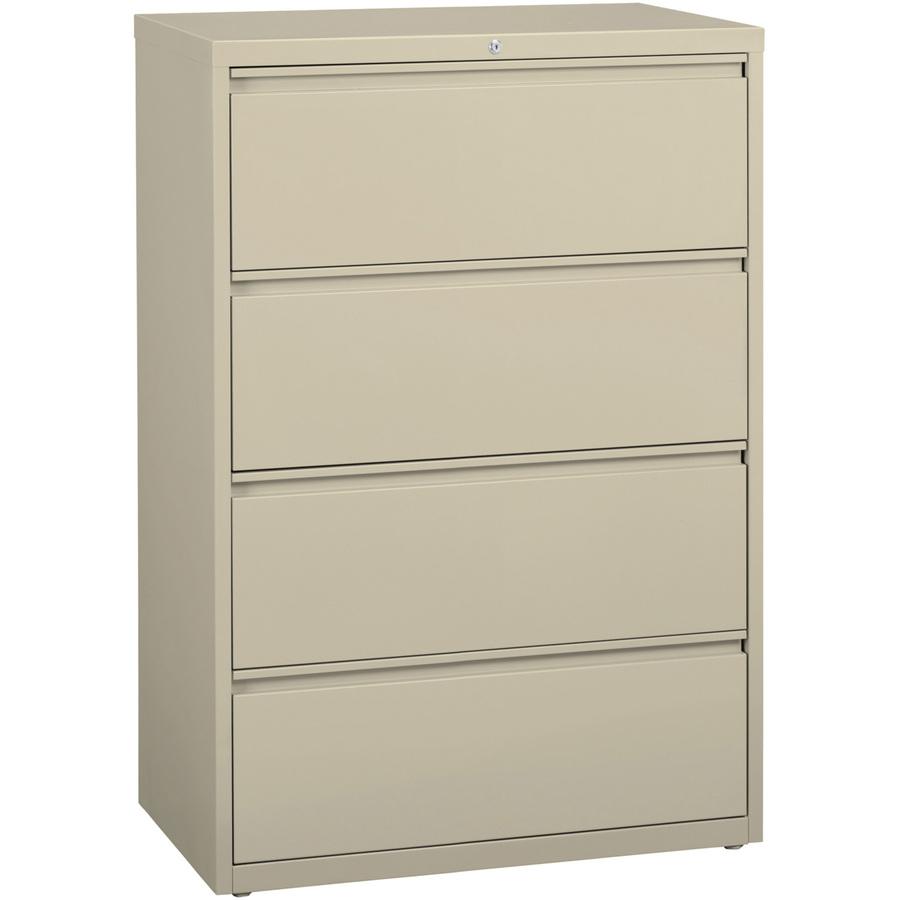 Lorell Fortress Series Lateral File - 36" x 18.6" x 52.5" - 4 x Drawer(s) for File - Legal, Letter, A4 - Lateral - Rust Proof, Leveling Glide, Interlocking, Ball-bearing Suspension, Label Holder - Put. Picture 5