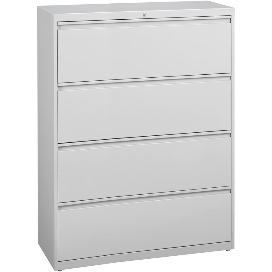 Lorell Fortress Series Lateral File - 42" x 18.6" x 52.5" - 4 x Drawer(s) for File - Legal, Letter, A4 - Lateral - Rust Proof, Leveling Glide, Interlocking, Ball-bearing Suspension, Label Holder - Lig. Picture 5
