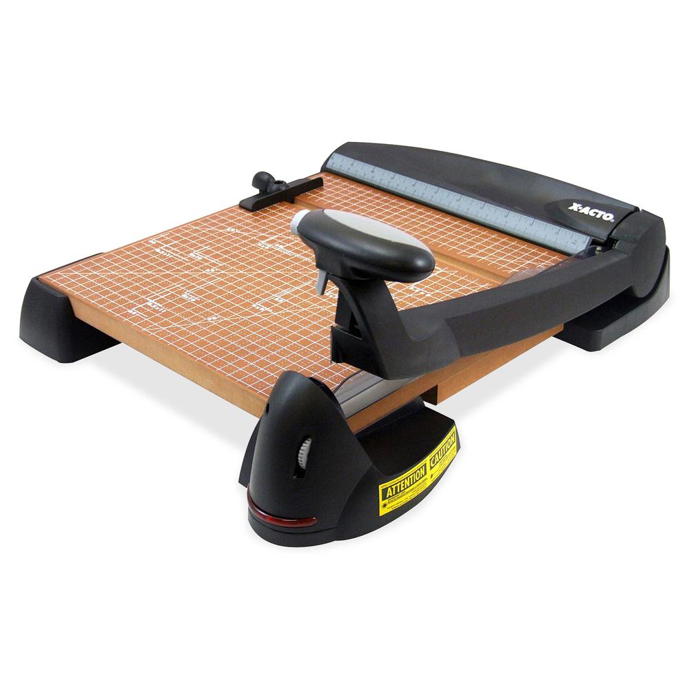 Elmer's X-ACTO 12" Blade Wood Base Laser Trimmer - Cuts 12Sheet - 12" Cutting Length - 15" Height x 18.3" Width - Wood Base, Steel Blade - Black. Picture 3