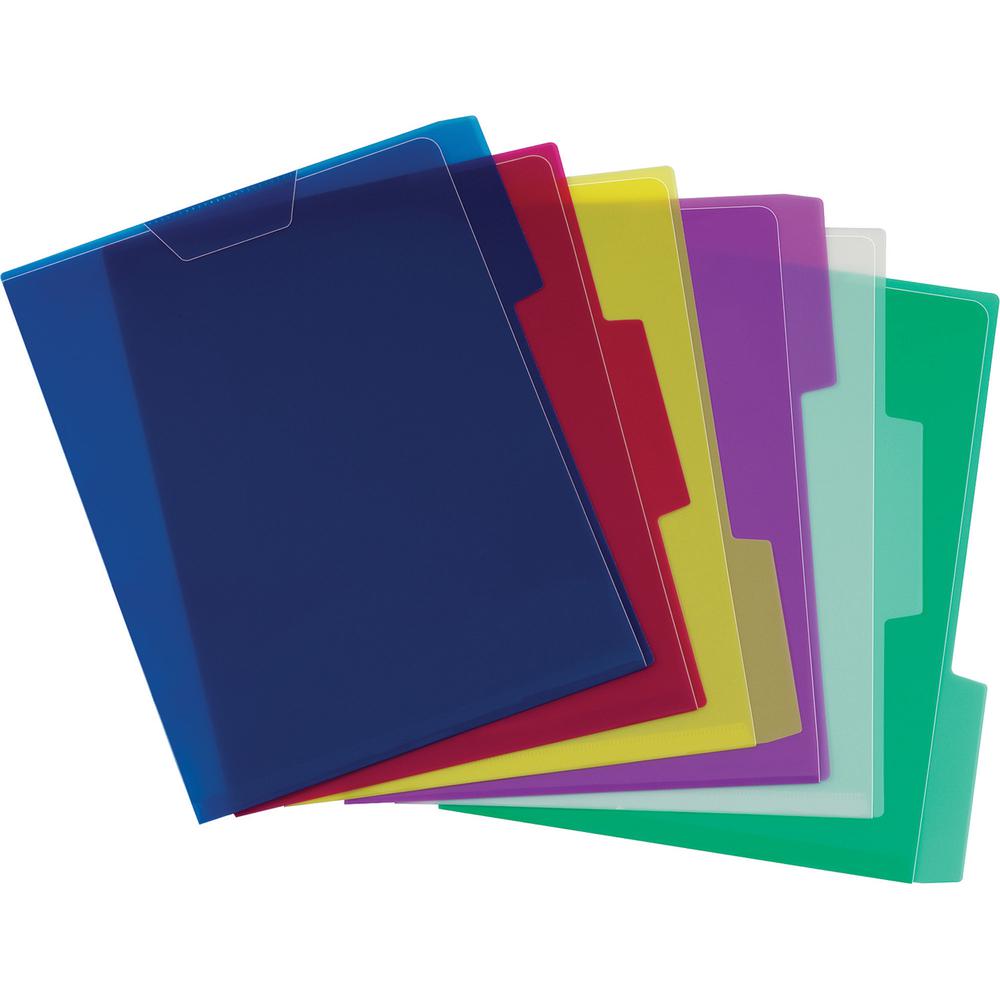 Pendaflex 1/3 Tab Cut Letter Top Tab File Folder - 8 1/2" x 11" - Poly - Blue, Magenta, Yellow, Purple, Lime, Ice - 6 / Pack. Picture 2