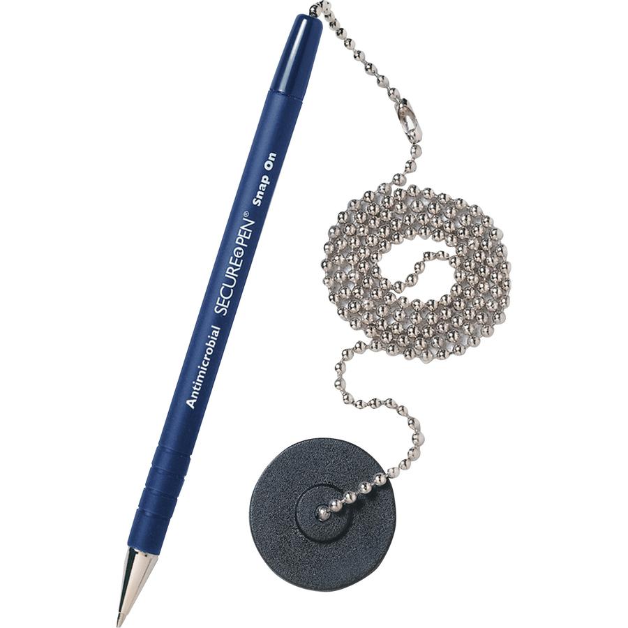 MMF Secure-A-Pen Counter Pen - Medium Pen Point - Refillable - Blue - Blue Barrel - 1 Each. Picture 2