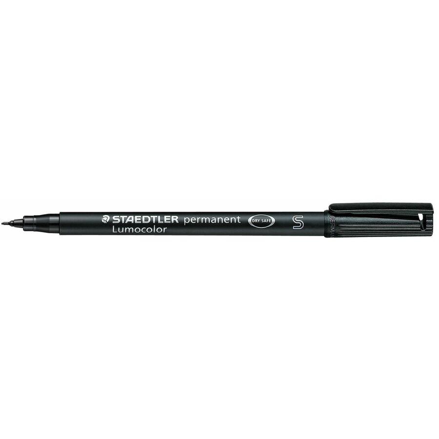 Lumocolor Permanent Pen Markers - Fine Marker Point - 0.4 mm Marker Point Size - Refillable - Black - Black Polypropylene Barrel - 10 / Box. Picture 3