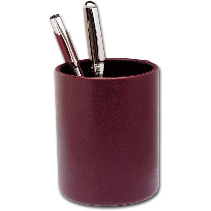 Dacasso Pencil Cup - Leather - Black, Burgundy. Picture 2