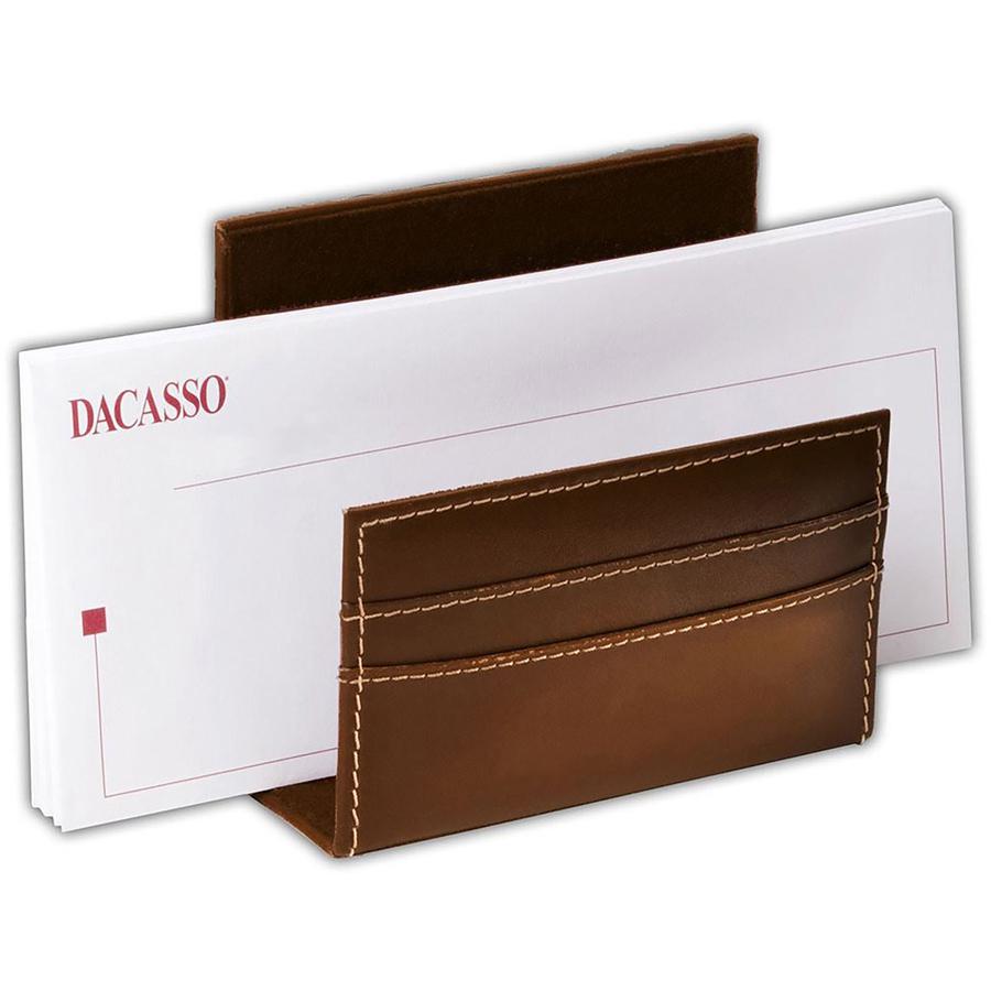 Dacasso Letter Holder - Leather - Rustic Brown. Picture 2