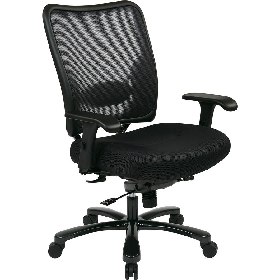 Office Star Big & Tall Air Grid Managers Chair - 5-star Base - Black - 1 Each. Picture 2