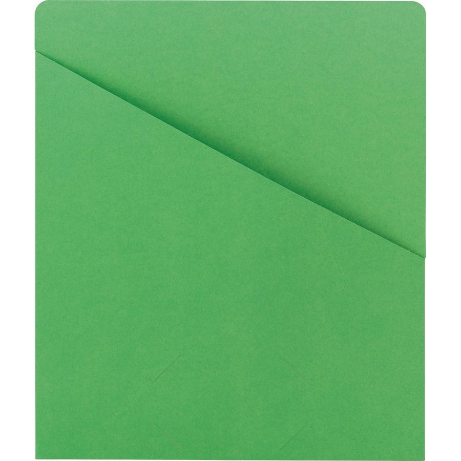 Smead Letter Recycled File Jacket - 8 1/2" x 11" - 1 Front Pocket(s) - Manila - Green - 10% Recycled - 25 / Pack. Picture 5