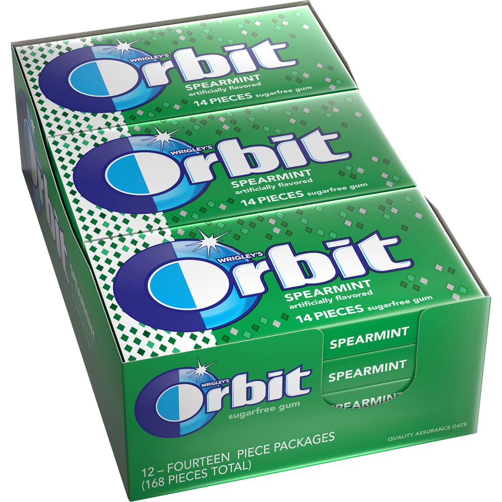 Orbit Spearmint Sugar-free Gum - 12 packs - Spearmint - Individually Wrapped - 12 / Box. Picture 3
