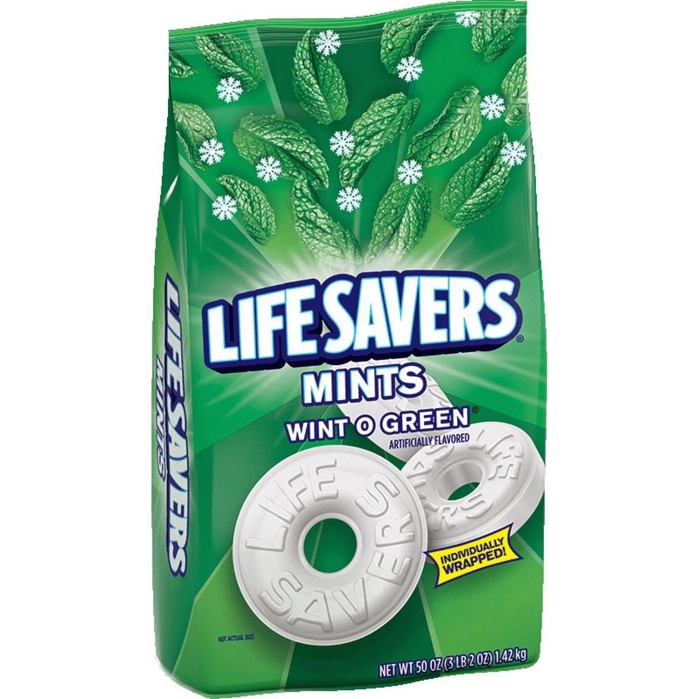 Life Savers Wint O Green Mints Bag - 3 lb. 2 oz. - Wint-O-Green, Mint - 3.12 lb - 1 / Bag. Picture 3