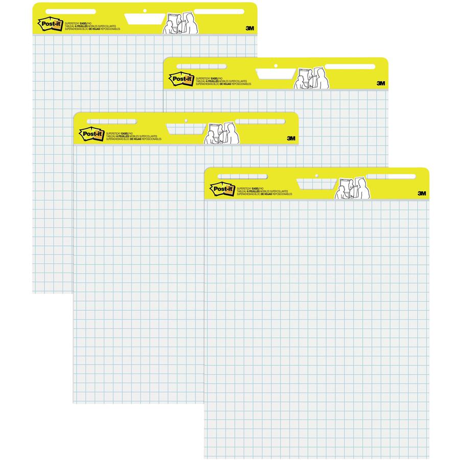 Post-it&reg; Self-Stick Easel Pad Value Pack with Faint Grid - 30 Sheets - Stapled - Feint - Blue Margin - 18.50 lb Basis Weight - 25" x 30" - White Paper - Self-adhesive, Bleed-free, Perforated, Repo. Picture 2