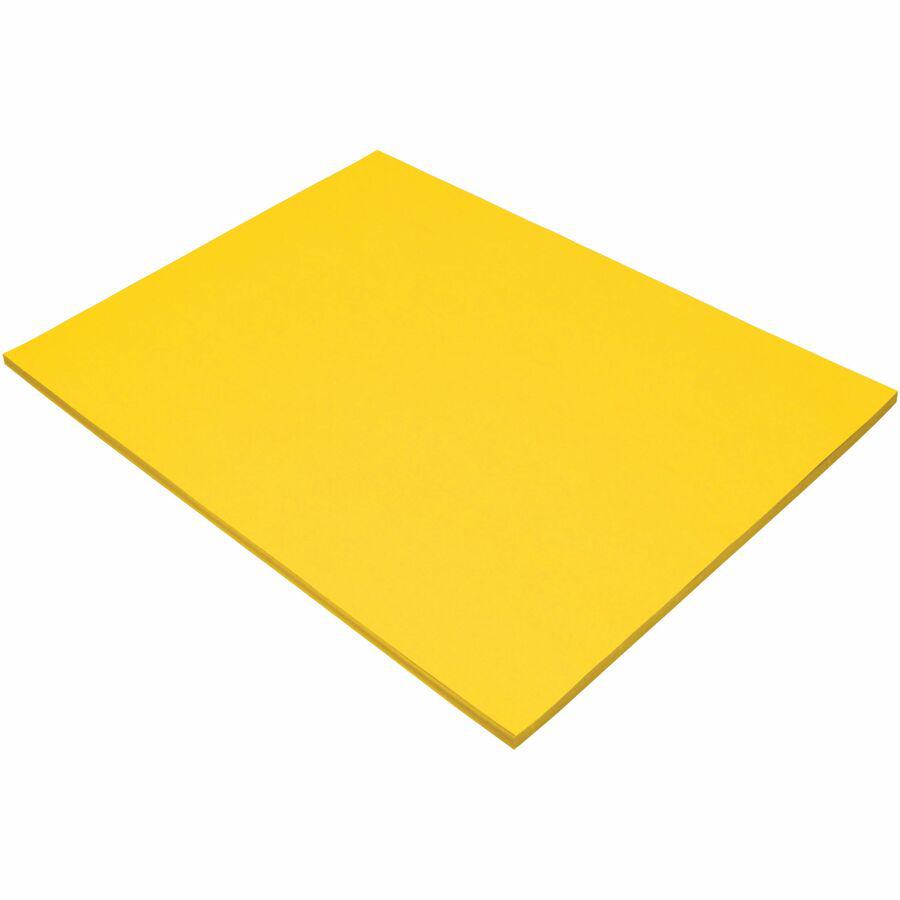 Tru-Ray Construction Paper - 24"Width x 18"Length - 76 lb Basis Weight - 50 / Pack - Yellow - Sulphite. Picture 2