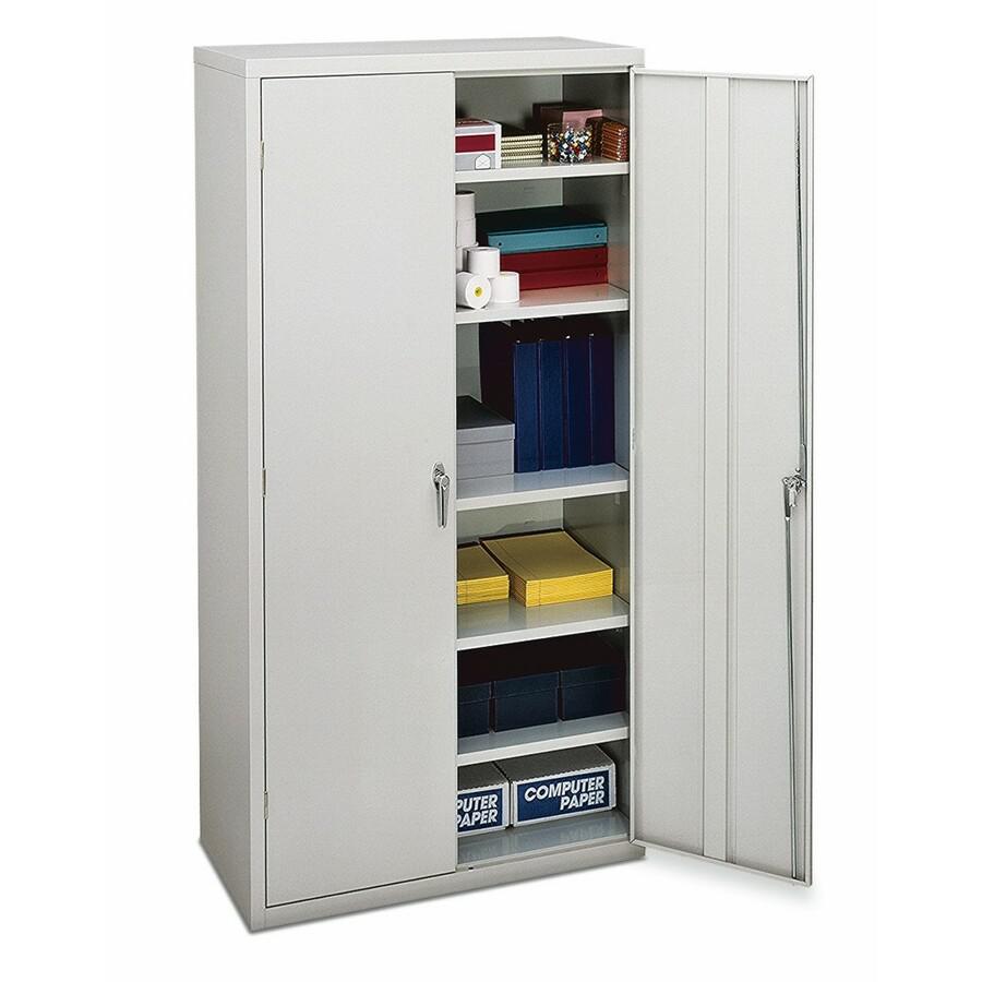 HON Brigade Storage Cabinet - 36" x 18.1"72" - 6 Shelve(s) - 5 Adjustable Shelf(ves) - Material: Steel - Finish: Light Gray. Picture 2