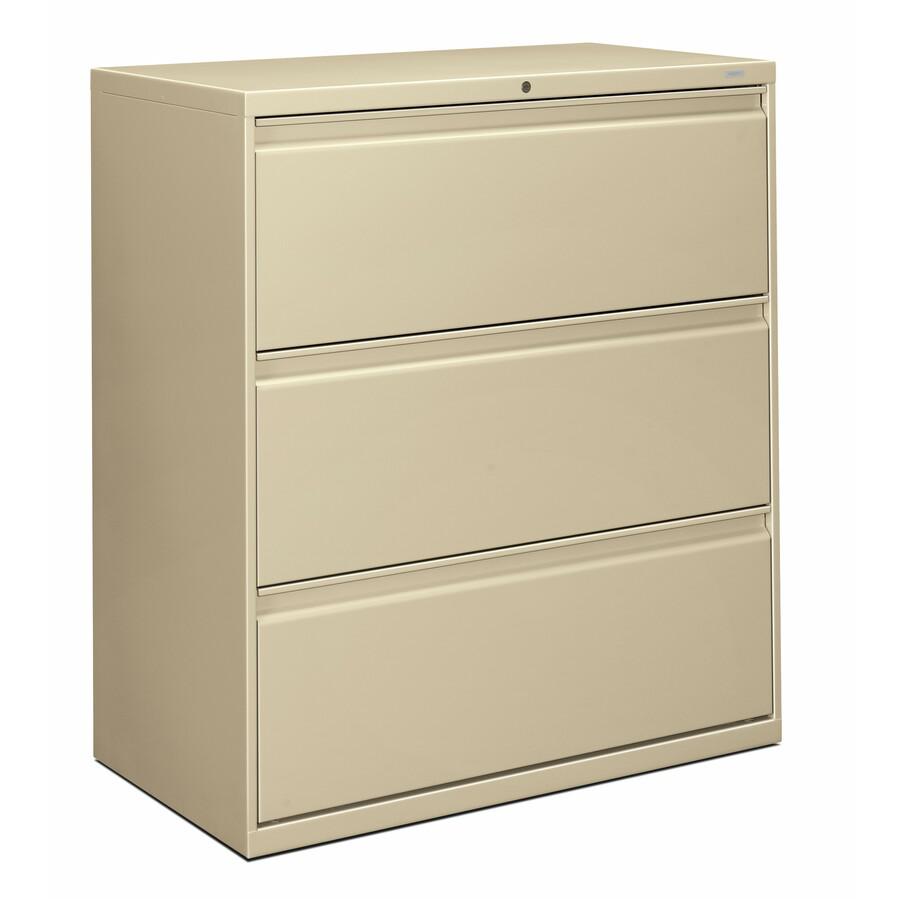 HON Brigade 800 H883 Lateral File - 36" x 18"40.9" - 3 Drawer(s) - Finish: Putty. Picture 3