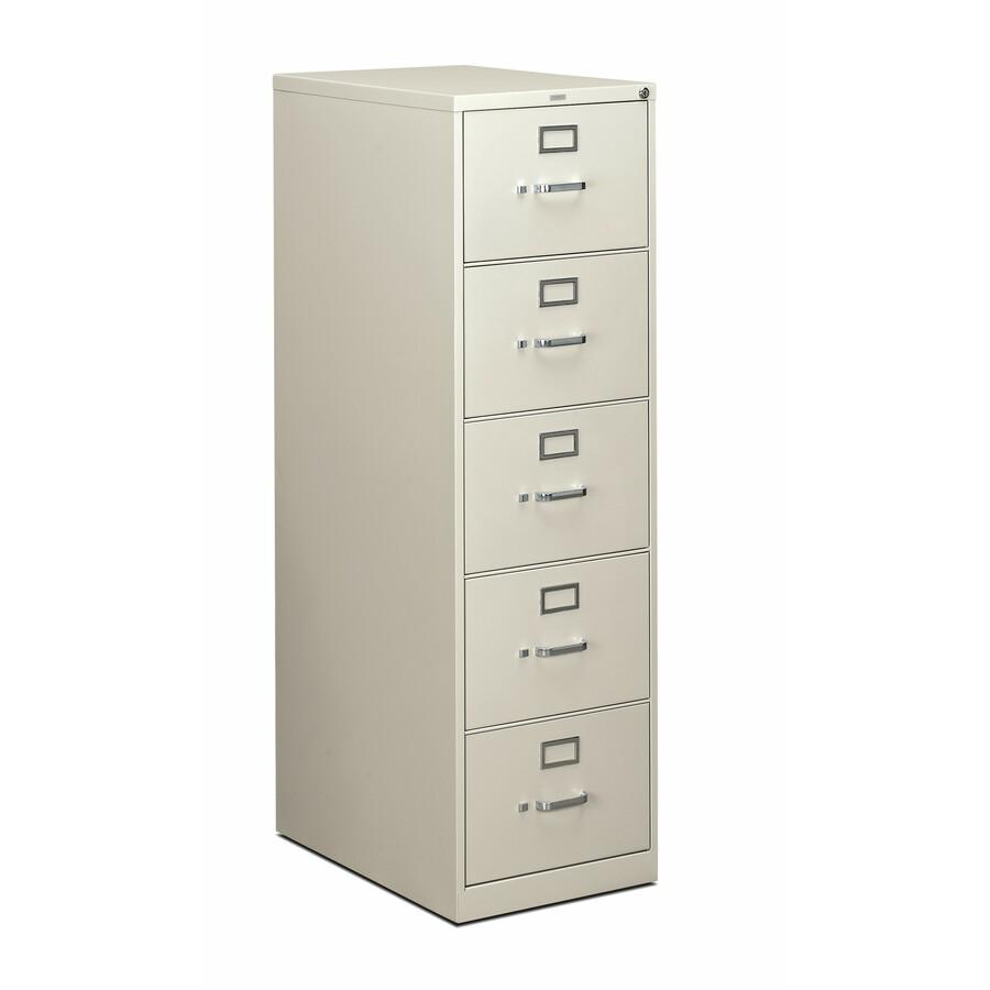 HON 310 H315C File Cabinet - 18.3" x 26.5"60" - 5 Drawer(s) - Finish: Light Gray. Picture 2