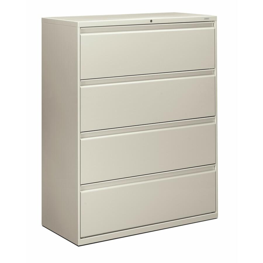 HON Brigade 800 H894 Lateral File - 42" x 18"53.3" - 4 Drawer(s) - Finish: Light Gray. Picture 3