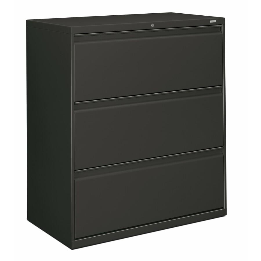 HON Brigade 800 H883 Lateral File - 36" x 18"40.9" - 3 Drawer(s) - Finish: Charcoal. Picture 3