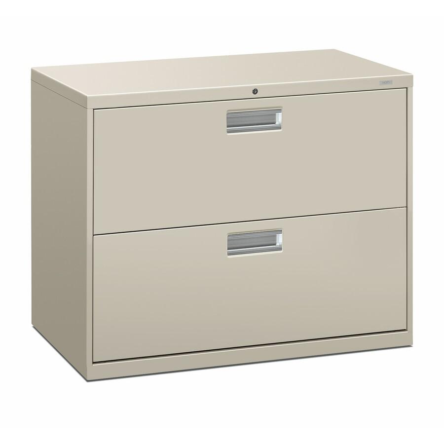 HON Brigade 600 H682 Lateral File - 36" x 18" x 28.4" - 2 Drawer(s) - Finish: Light Gray. Picture 2