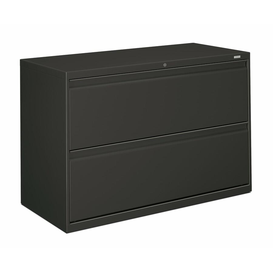 HON Brigade 800 H892 Lateral File - 42" x 18"28.4" - 2 Drawer(s) - Finish: Charcoal. Picture 3