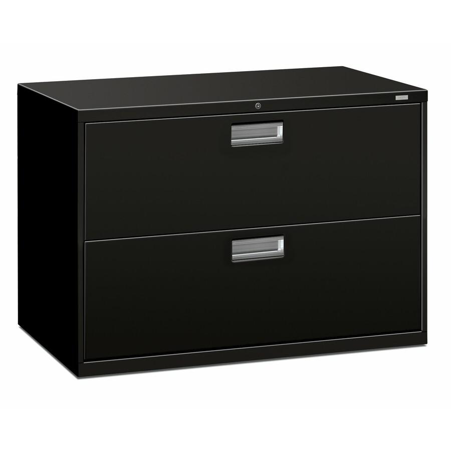 HON Brigade 600 H692 Lateral File - 42" x 18"28.4" - 2 Drawer(s) - Finish: Black. Picture 2