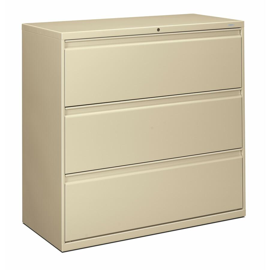 HON Brigade 800 H893 Lateral File - 42" x 18"40.9" - 3 Drawer(s) - Finish: Putty. Picture 3