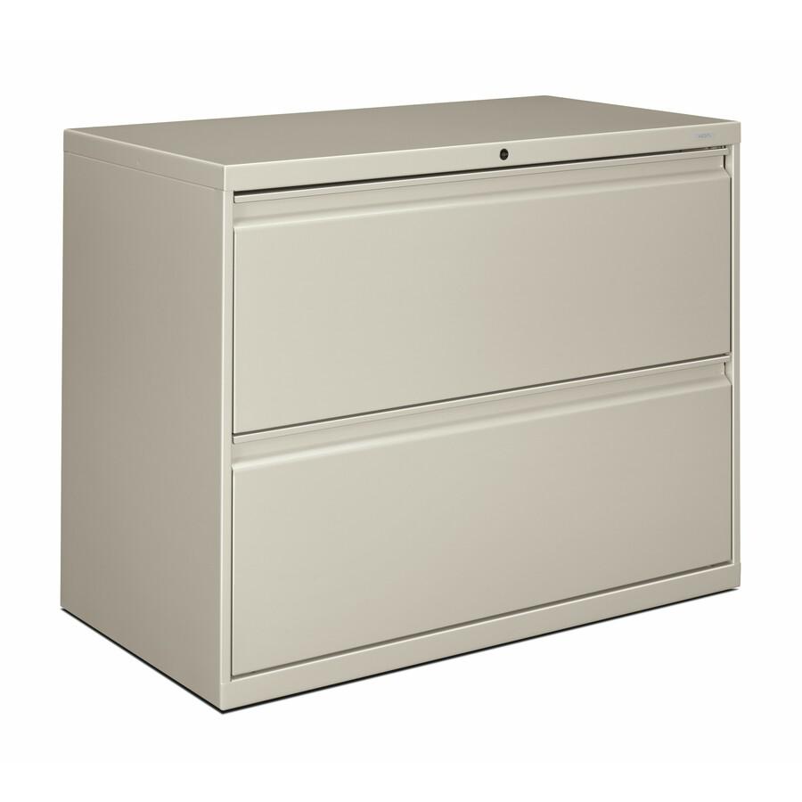 HON Brigade 800 H882 Lateral File - 36" x 19.3"28.4" - 2 Drawer(s) - Finish: Light Gray. Picture 3