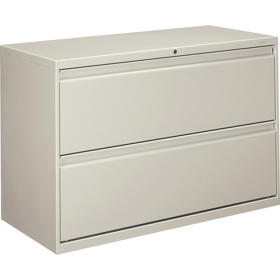 HON Brigade 800 H892 Lateral File - 42" x 18"28.4" - 2 Drawer(s) - Finish: Light Gray. Picture 3