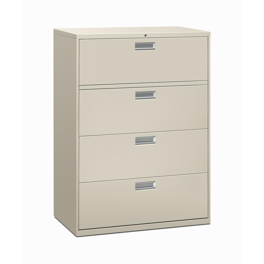 HON Brigade 600 H694 Lateral File - 42" x 18"53.3" - 4 Drawer(s) - Finish: Light Gray. Picture 2