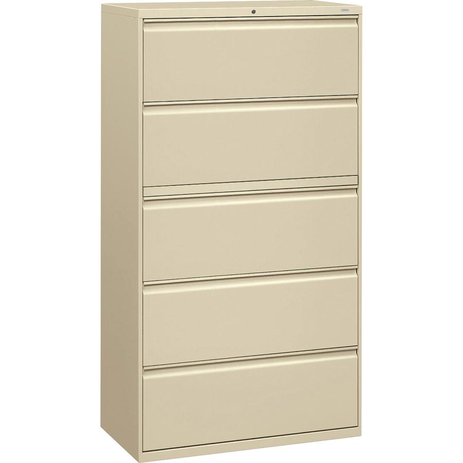 HON Brigade 800 H885 Lateral File - 36" x 18"67" - 5 Drawer(s) - Finish: Putty. Picture 2