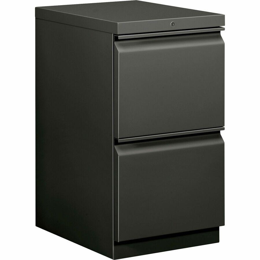 HON Brigade H33820R Pedestal - 15" x 19.9"28" - 2 x File Drawer(s) - Finish: Charcoal. Picture 2